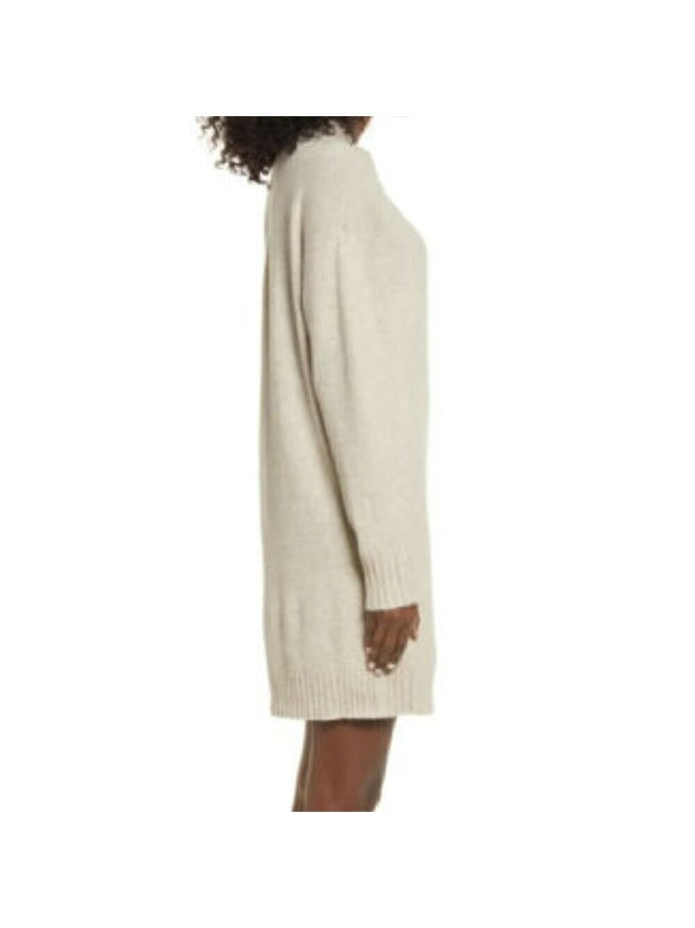 BP Women Long Sleeve Sweater Dress BNWOT Sz 2XSmall Beige Mock Neck New